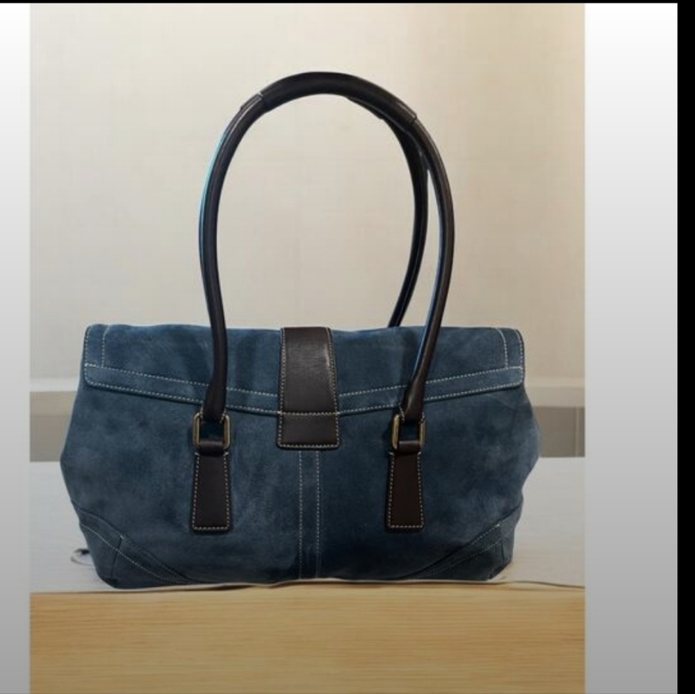 Coach Blue and Brown Satchel Set Vintage. - Picture 3 of 12